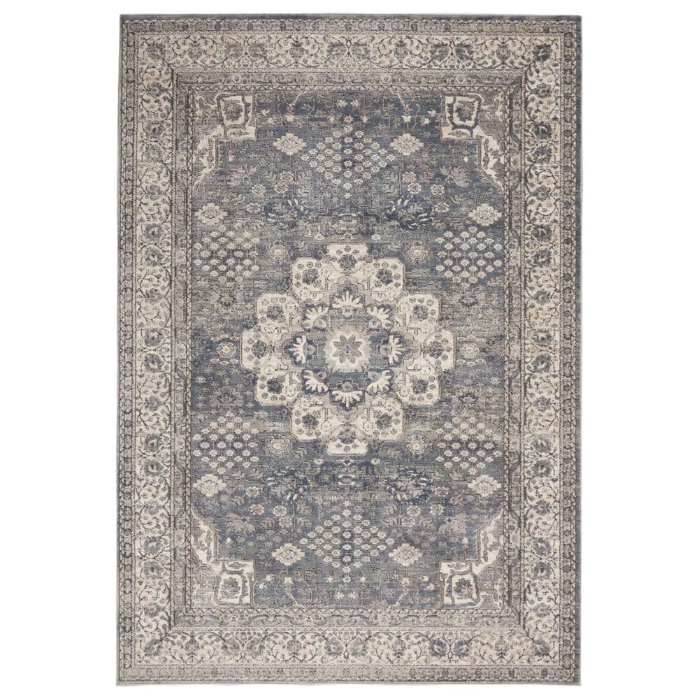 Nourison Quarry 5"3" x 7"3" Grey and Ivory Area Rug, , large