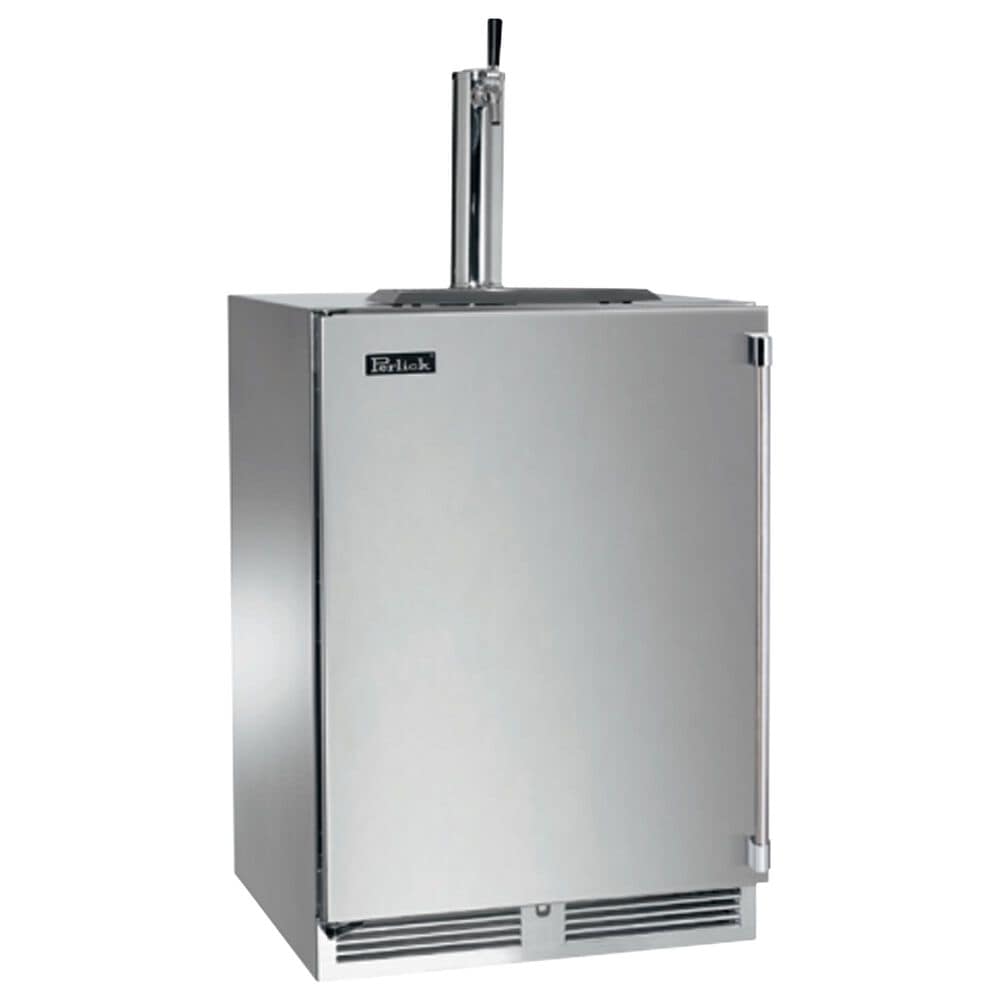 Perlick Outdoor Signature Series 5.2 Cu. Ft 1-Faucet Beverage Dispenser with Solid Door and Left Hinge in Panel Ready and Stainless Steel, , large
