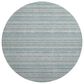 Dalyn Rug Company Soft Essentials Striped Teal 8" Round Indoor/Outdoor Area Rug, , large