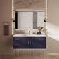 Lexora Home Geneva 48" Single Bathroom Vanity in Navy Blue with 2 cm White Quartz Top and Rectangular Sink, , large