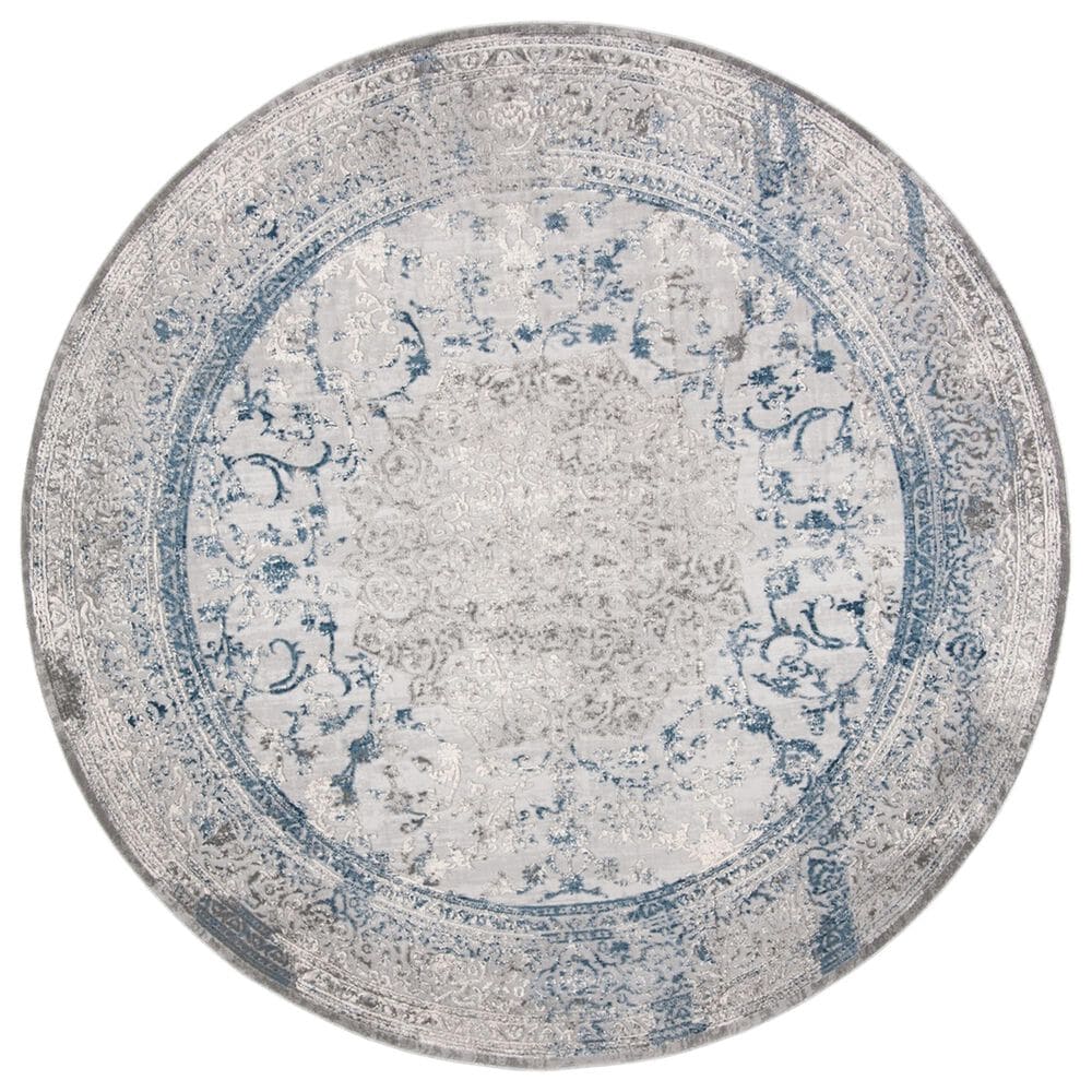 Safavieh Invista Traditional 6"7" Round Grey and Blue Area Rug, , large