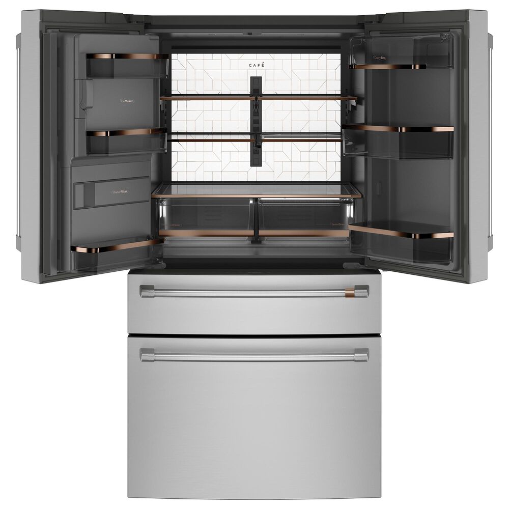 Cafe 27.8 Cu. Ft. Capacity 4-Door Smart French Door Refrigerator in Stainless Steel, , large