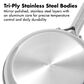 Green Pan Trident Hybrid 8" Nonstick Open Frypan in Stainless Steel, , large
