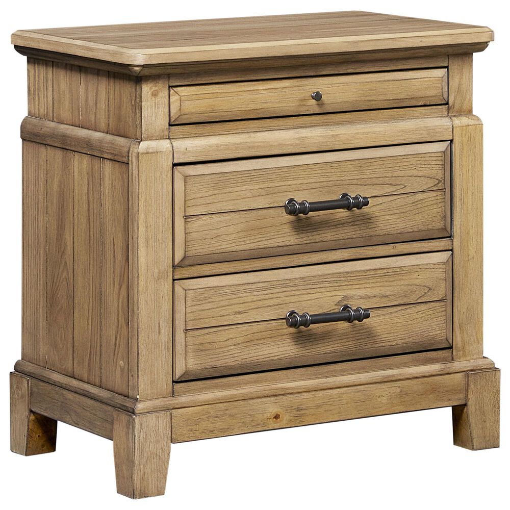 Hearth and Haven 2-Drawer Nightstand with Tray in Caramel, , large