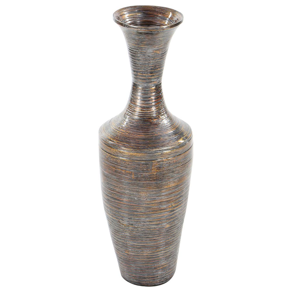 Maple and Jade 23&quot; x 8&quot; Bamboo Vase in Dark Brown, , large