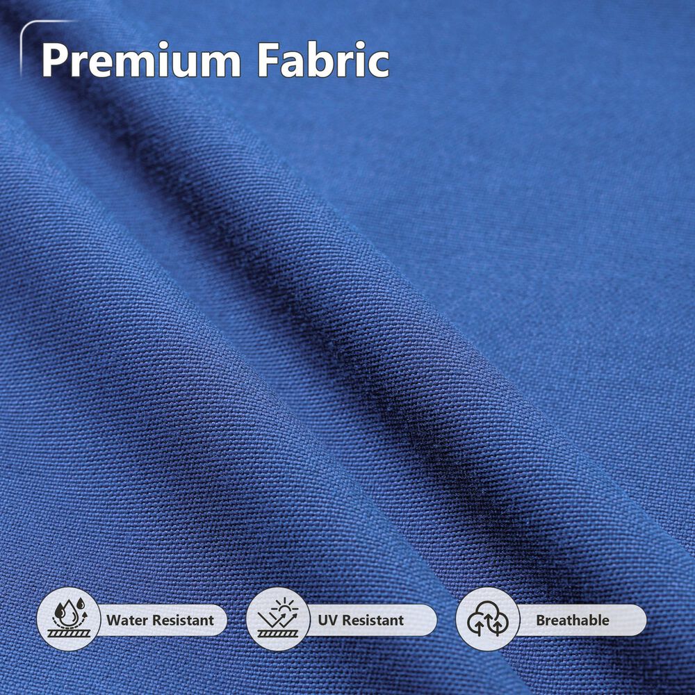 HOMLUX 7-Piece Patio Conversation Set with Grey Wicker in Navy Blue, , large