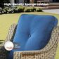 HOMLUX Outdoor Wicker Conversation Sofa in Navy Blue, , large