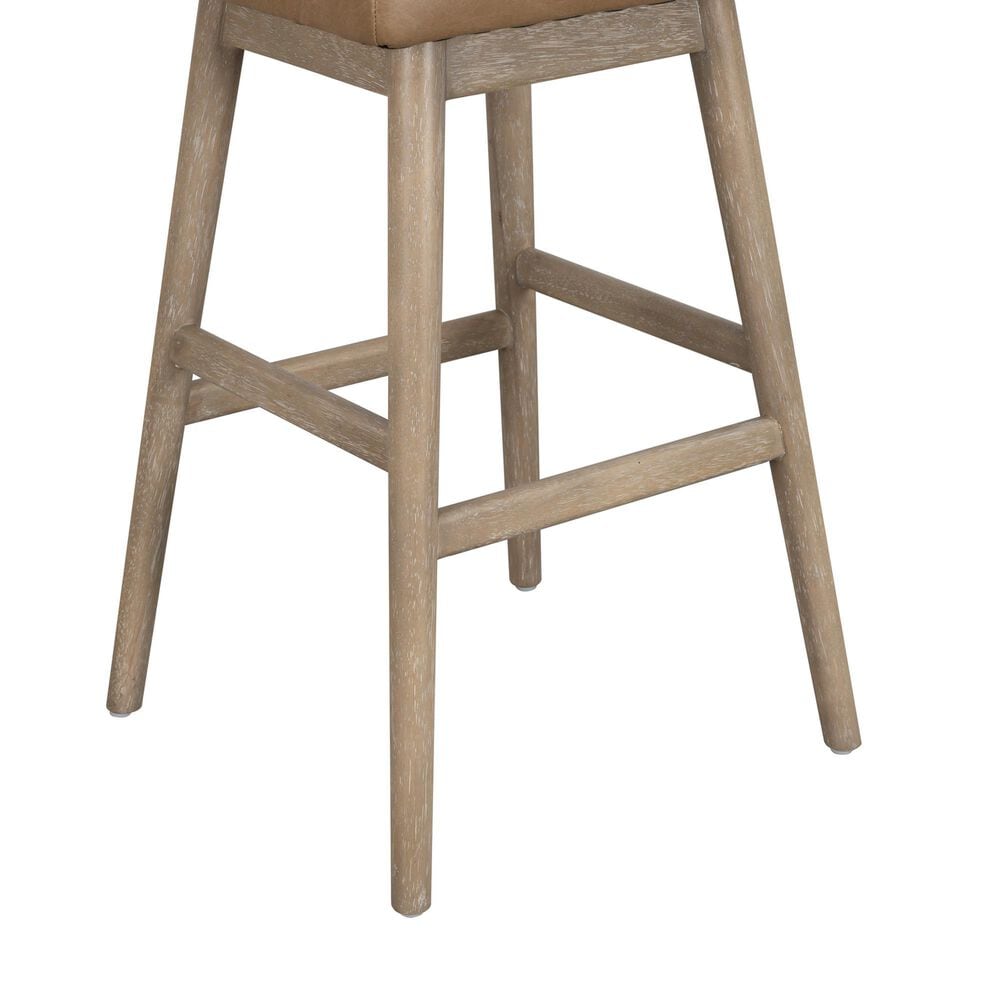 Armen Living Elias 30" Swivel Bar Stool in Washed Wood, , large