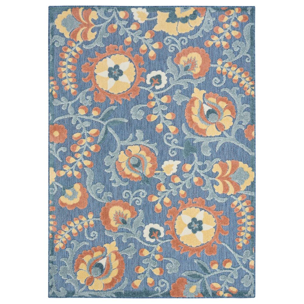 Other Aloha Blue and Rose 9" x 12" Indoor/Outdoor Area Rug, , large