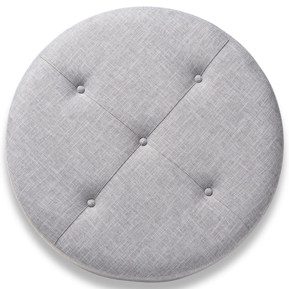 Baxton Studio Vinet Cocktail Ottoman in Light Gray, , large