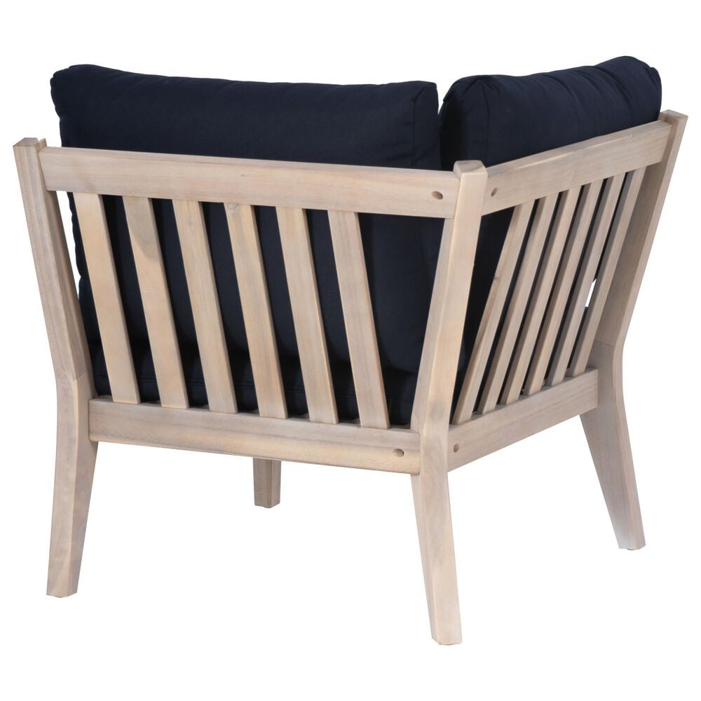 Linon Home Decor Teagon Patio Corner Chair in Navy, , large