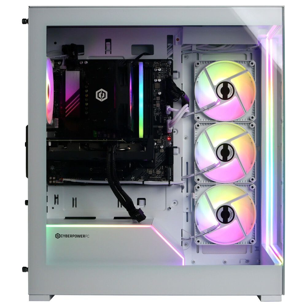 CyberPowerPC Gamer Xtreme Gaming Desktop | Intel Core Ultra 5 225F - 16GB RAM - NVIDIA GeForce RTX 5060 Graphics - 2TB SSD in White, , large