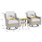 HOMLUX 3-Piece Outdoor Swivel Rocking Chair Set and Side Table in Gray, , large