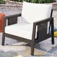 HOMLUX Outdoor Club Chair with Black Textilene Accents in White, , large