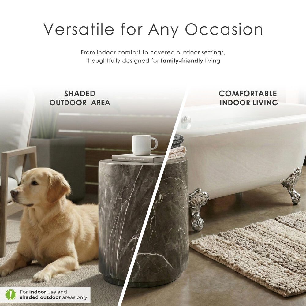 Furniture of America Karvyn 14" Side Table in Brown Gray, , large