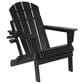 Hearth and Haven 34" Outdoor Folding Adirondack Chair with Cup Holder in Black, , large