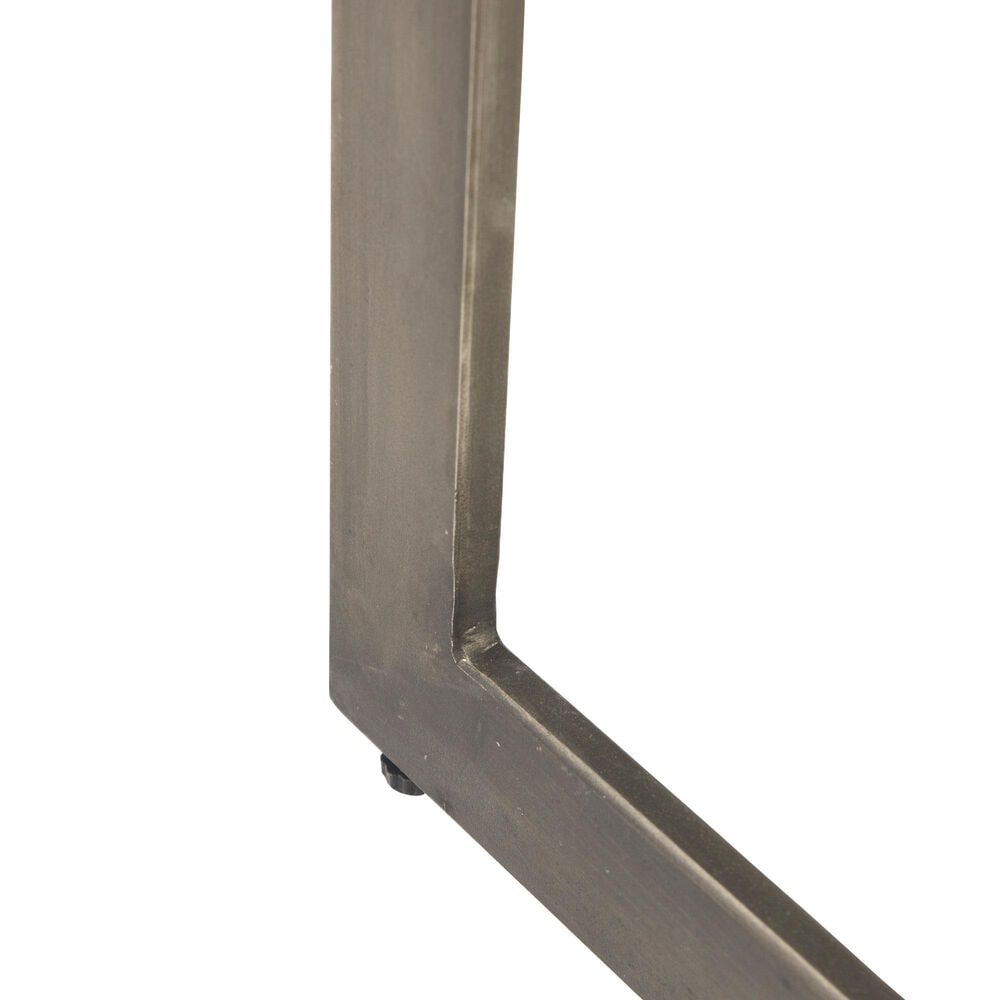 Mercana Faye C Side Table in Medium Brown and Antique Nickel, , large