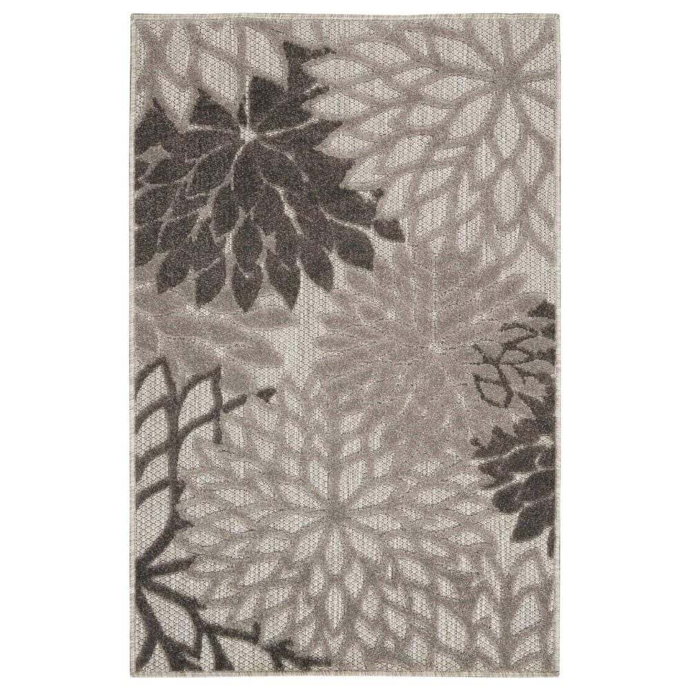 Nourison Aloha 2"8" x 4" Silver and Grey Indoor/Outdoor Area Rug, , large