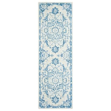 Safavieh Micro-Loop 2"3" x 9" Ivory and Blue Runner, , large