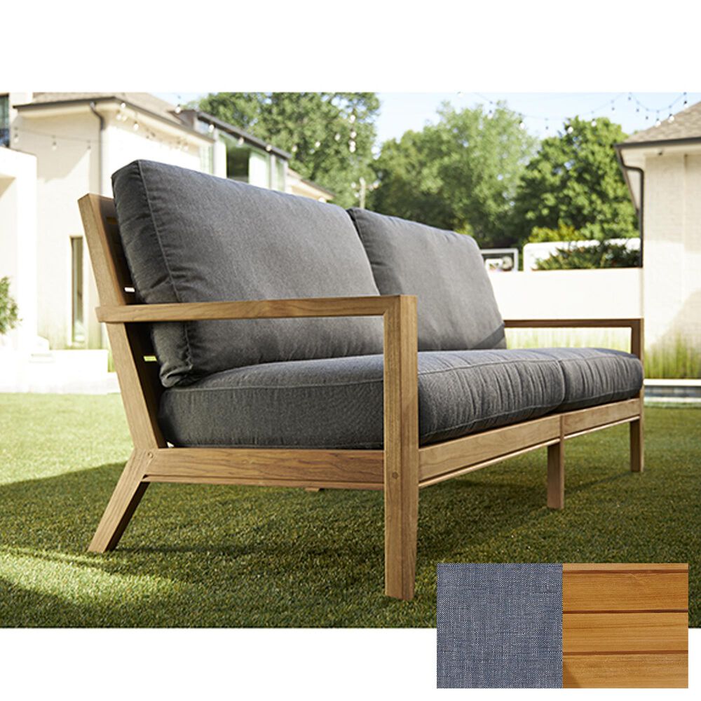 Venture Carlsbad Stationary Sofa in Natural Teak, , large