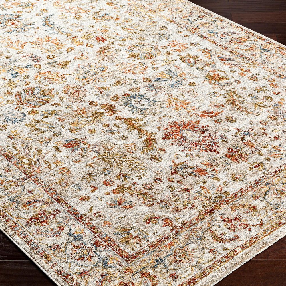 Surya Mona Lisa 5&#39; x 7&#39;5&quot; Light Sage, Tan, Mustard, Brick Red, Dark Blue and Burgundy Area Rug, , large