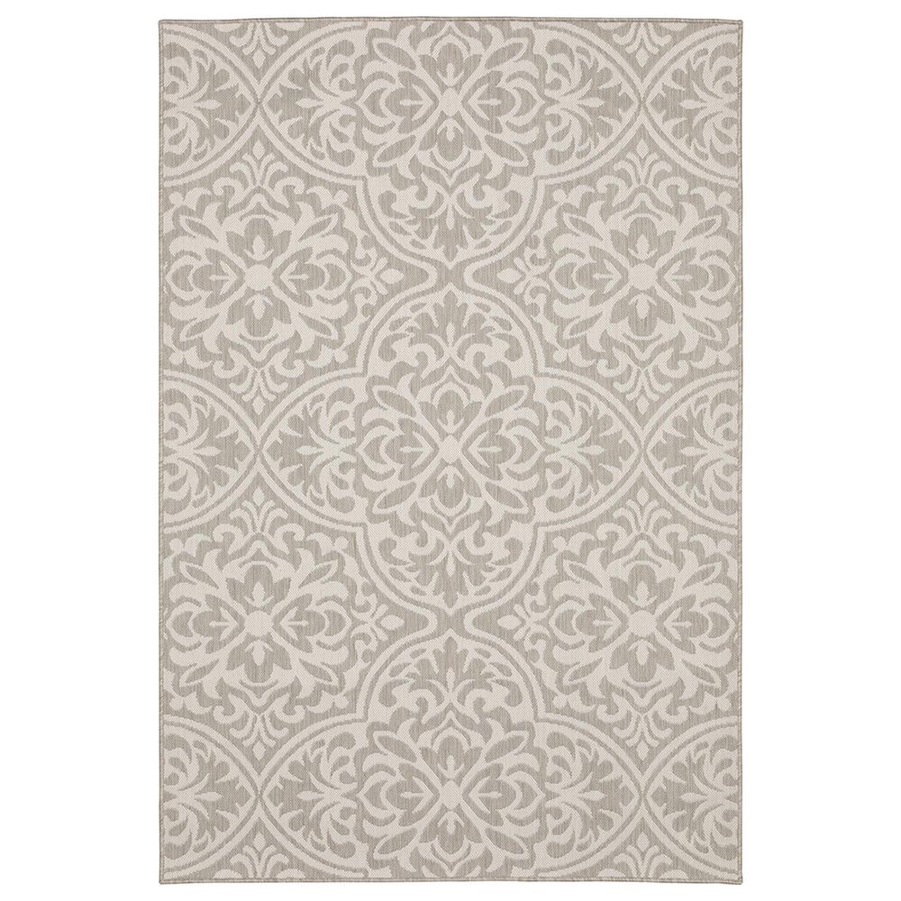 Oriental Weavers Portofino Outdoor 1831H 3"3" x 5" Gray and Ivory Area Rug, , large