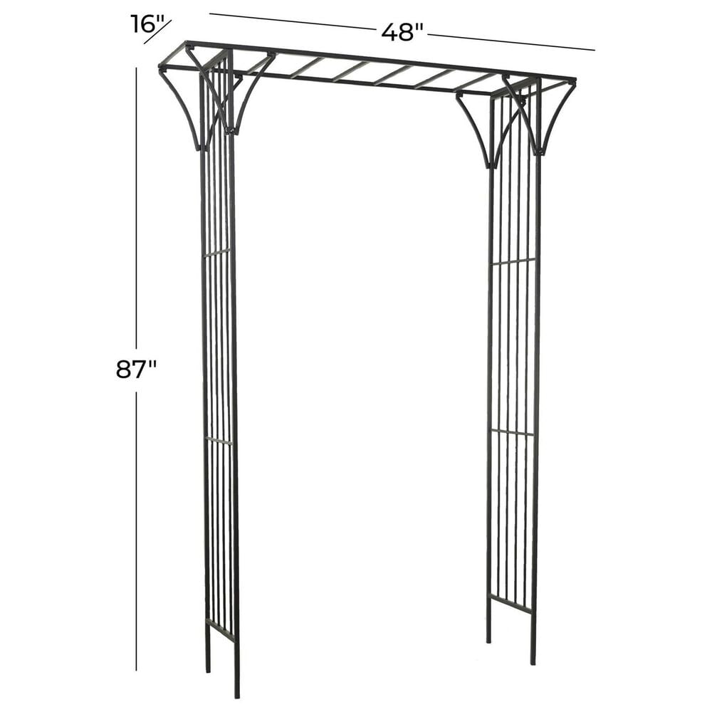 Maple and Jade Garden Arbor with Lattice Work Sides in Matte Black, , large
