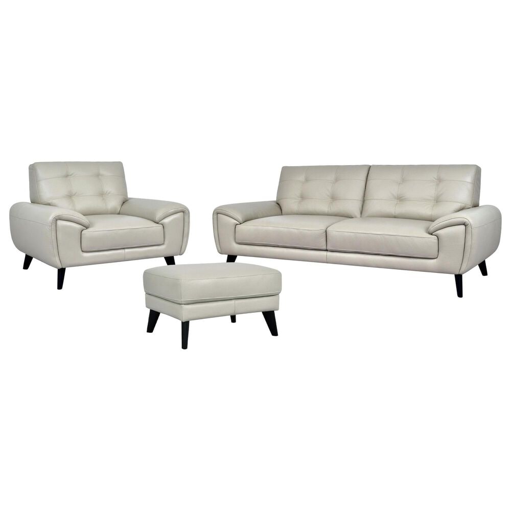 Chateau d"Ax 3-Piece Stationary Leather Living Room Set in Beige, , large