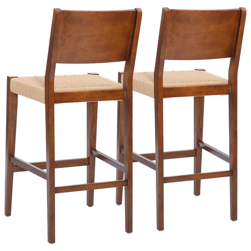 Linon Home Decor Cadence Bar Stool in Brown and Natural (Set of 2), , large