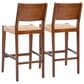 Linon Home Decor Cadence Bar Stool in Brown and Natural (Set of 2), , large
