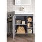 James Martin Vanities Alicante 24" Single Bathroom Vanity in Grey Smoke with 5 cm White Glossy Resin Top and Rectangular Sink, , large