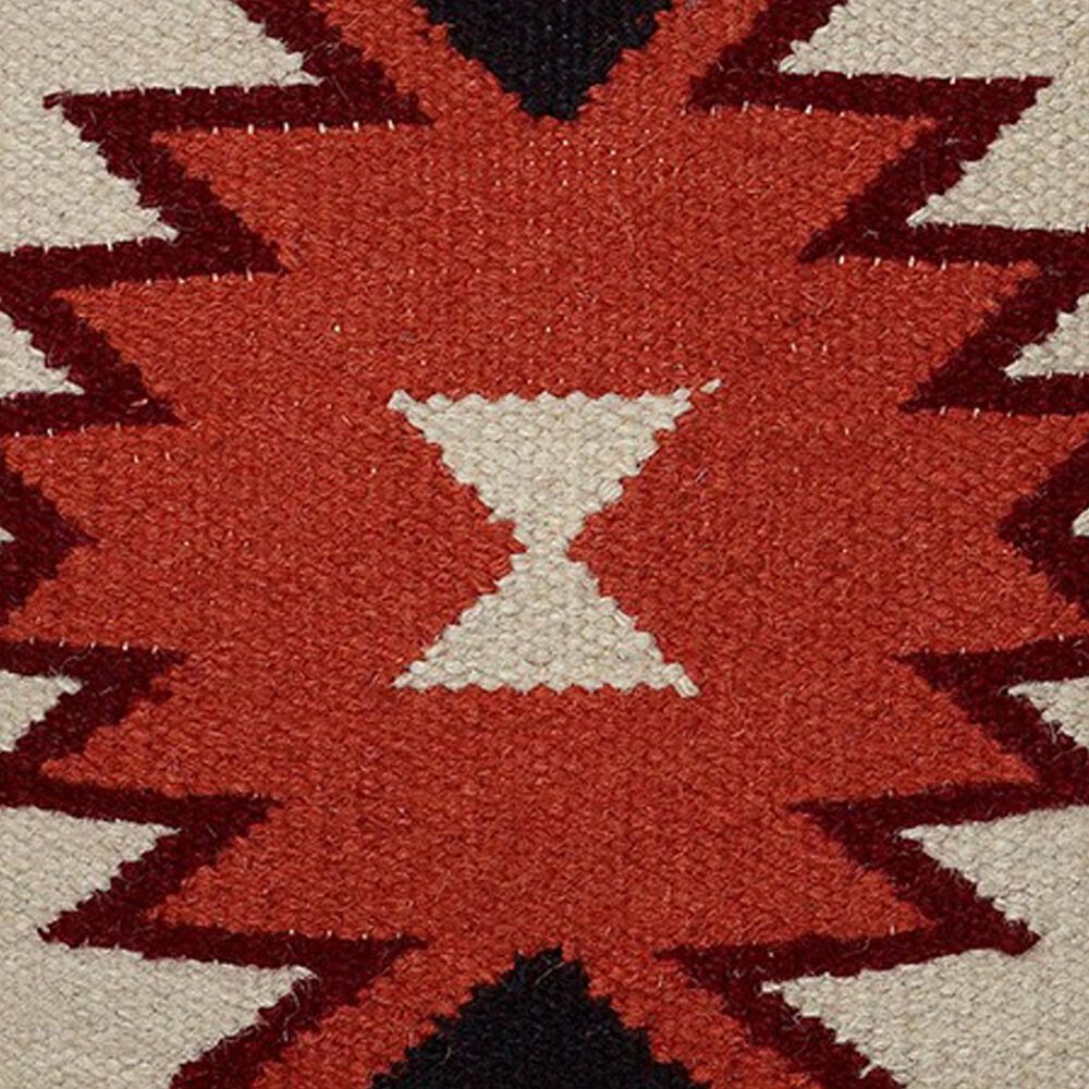 Rizzy Home 18&quot; x 18&quot; Poly-Fill Throw Pillow in Neutral, Black and Orange, , large