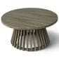 Hearth and Haven Outdoor Round Coffee Table with Slatted Base in Gray, , large