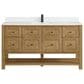 James Martin Vanities Breckenridge 60" Single Bathroom Vanity in Light Natural Oak with Single Hole 3 cm White Zeus Quartz Top and Rectangular Sink, , large