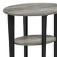 HOMLUX Jaya Oval End Table in French Oak Grey and Black (Set of 2), , large