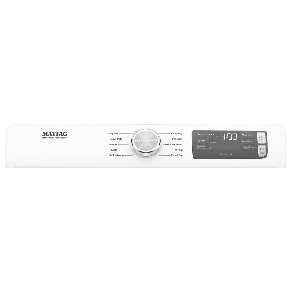 Maytag 4.5 Cu. Ft. Front Load Washer and 7.3 Cu. Ft. Electric Dryer Laundry Pair with Pedestal in White, , large