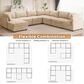 HOMLUX 8-Piece Mod L-Sectional with Chaise in Beige, , large