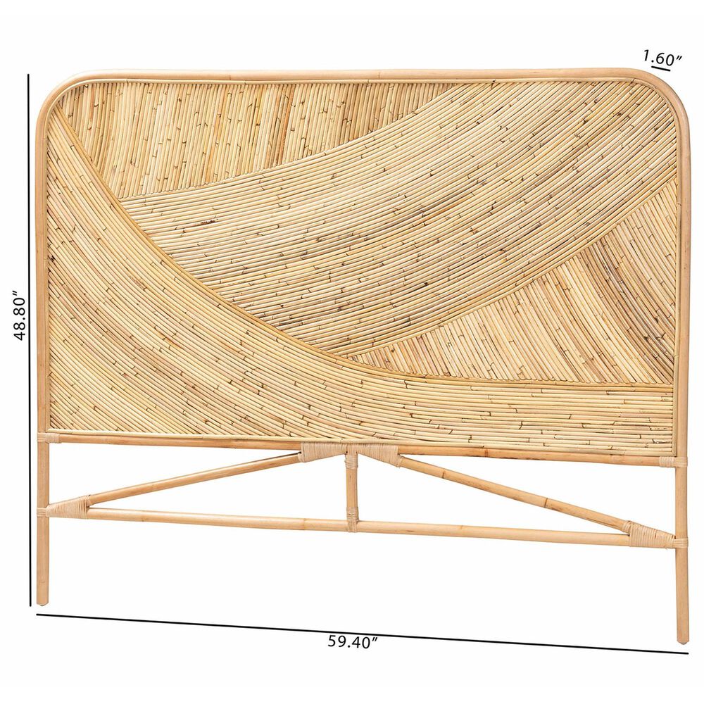 Baxton Studio Delphi Queen Panel Headboard in Natural Brown, , large