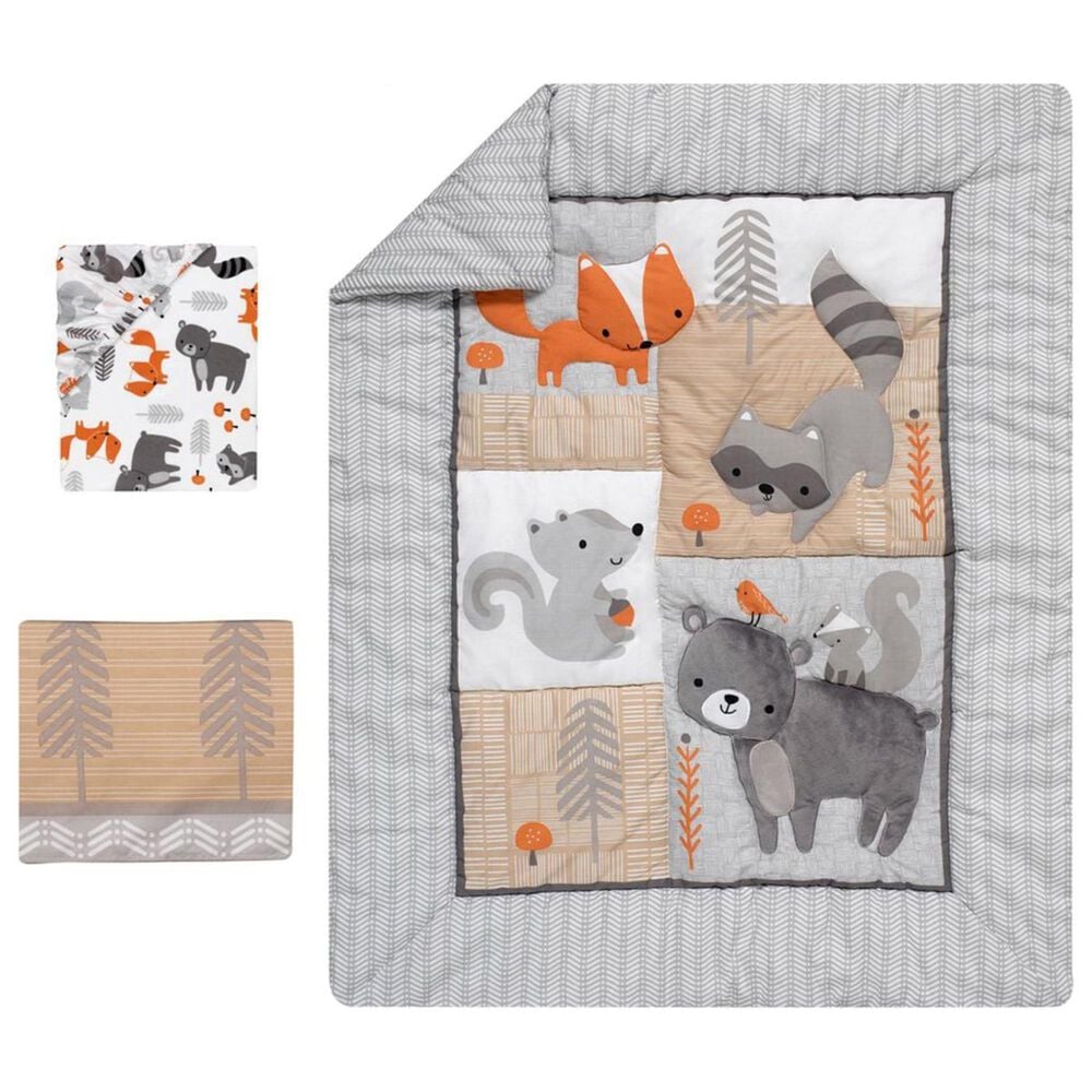 Lambs and Ivy Acorn 3-Piece Bedding Set in Gray, , large