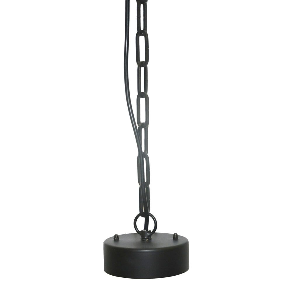 Creative Coop Laurel 2-Tier Draped Wood Bead Chandelier with Black and Natural Shade, , large