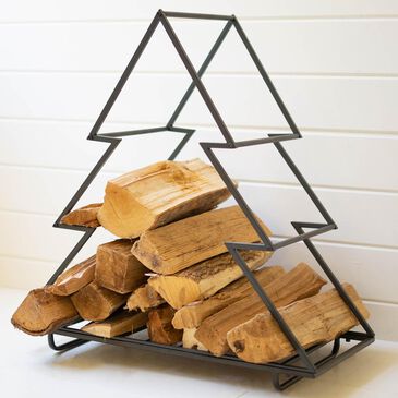 Kalalou Christmas Tree Firewood Holder in Black, , large