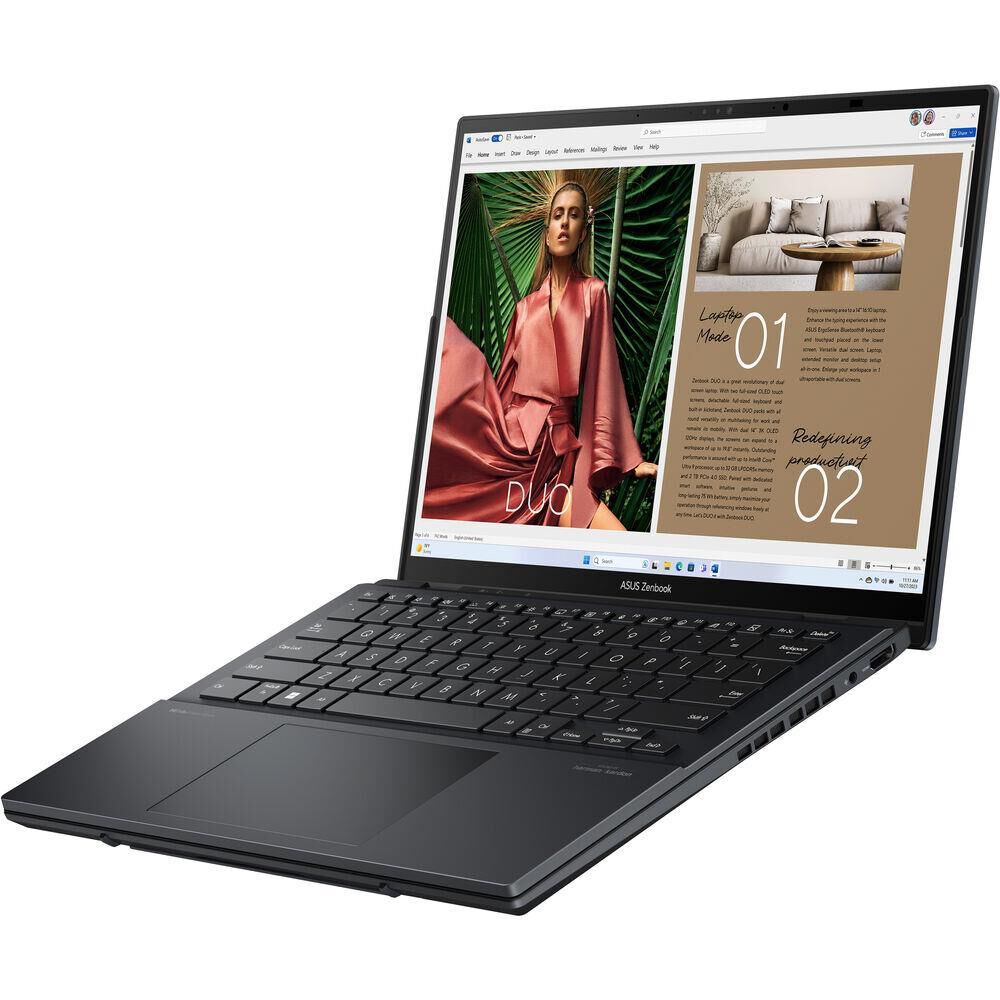 ASUS Zenbook Duo Dual 14&quot; 3K OLED Touch Laptop - Evo Intel Core Ultra 9 285H with 32GB RAM - Intel Arc Graphics - 1TB SSD - Inkwell Gray, , large