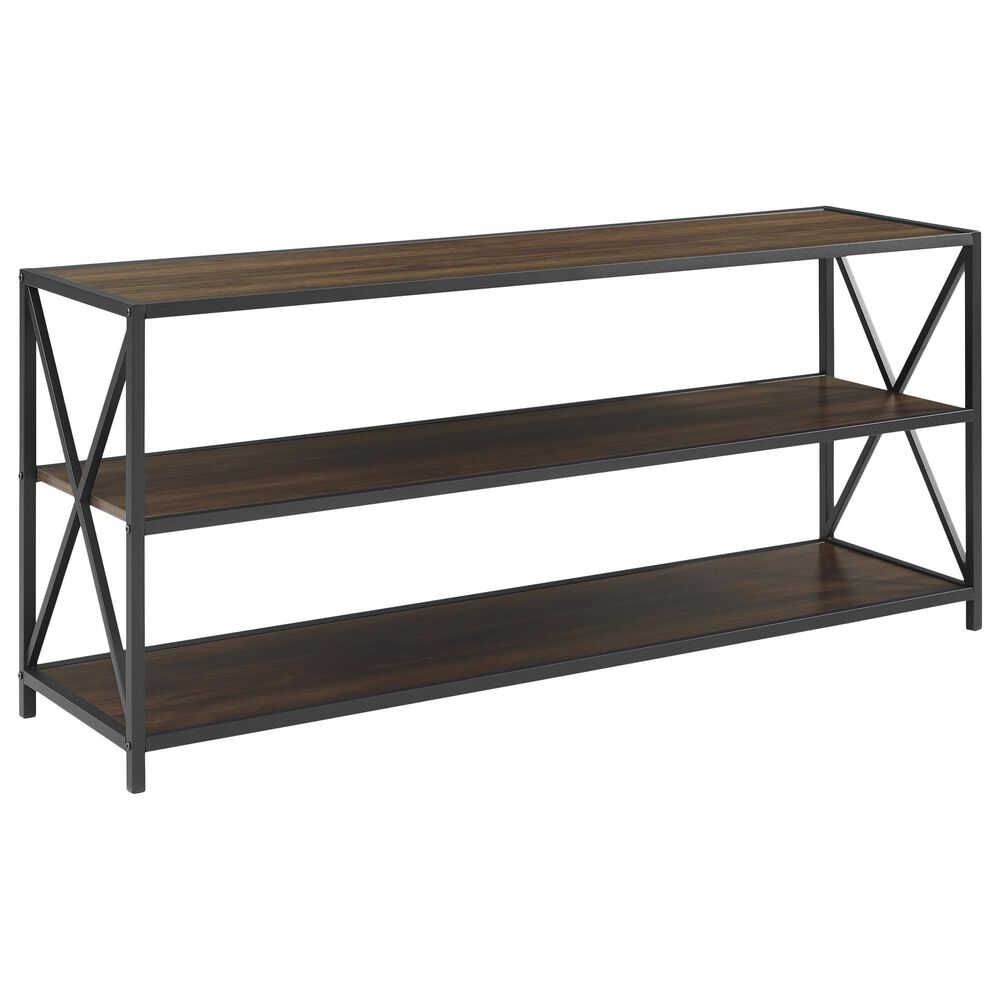 Walker Edison 60" X-Frame Console Table in Dark Walnut, , large