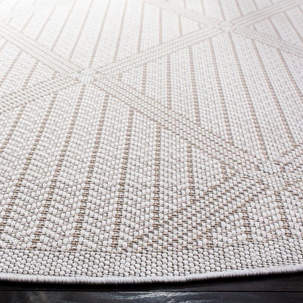 Safavieh Bermuda 6&#39;7&quot; Round Cream and Grey Indoor/Outdoor Area Performance Rug, , large