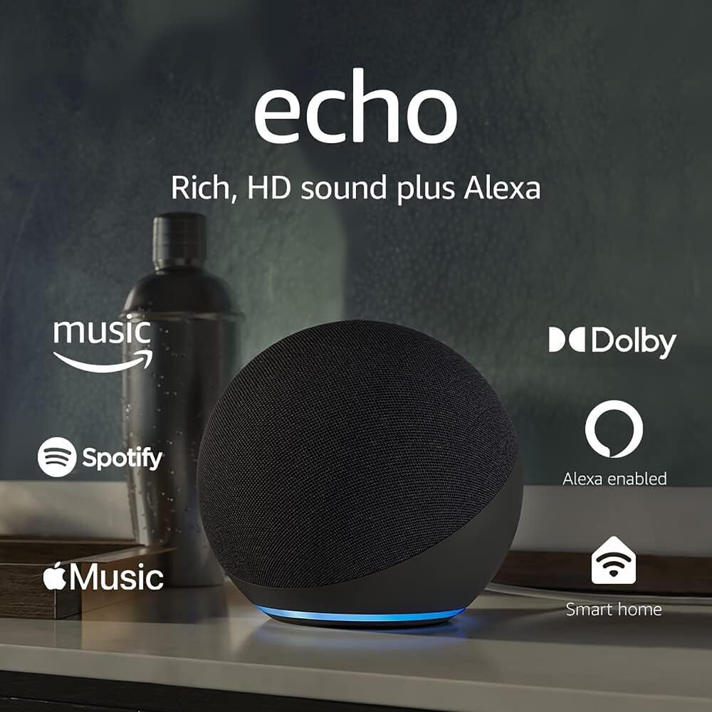 Amazon Echo 4th Gen Smart Speaker with Alexa in Charcoal, , large
