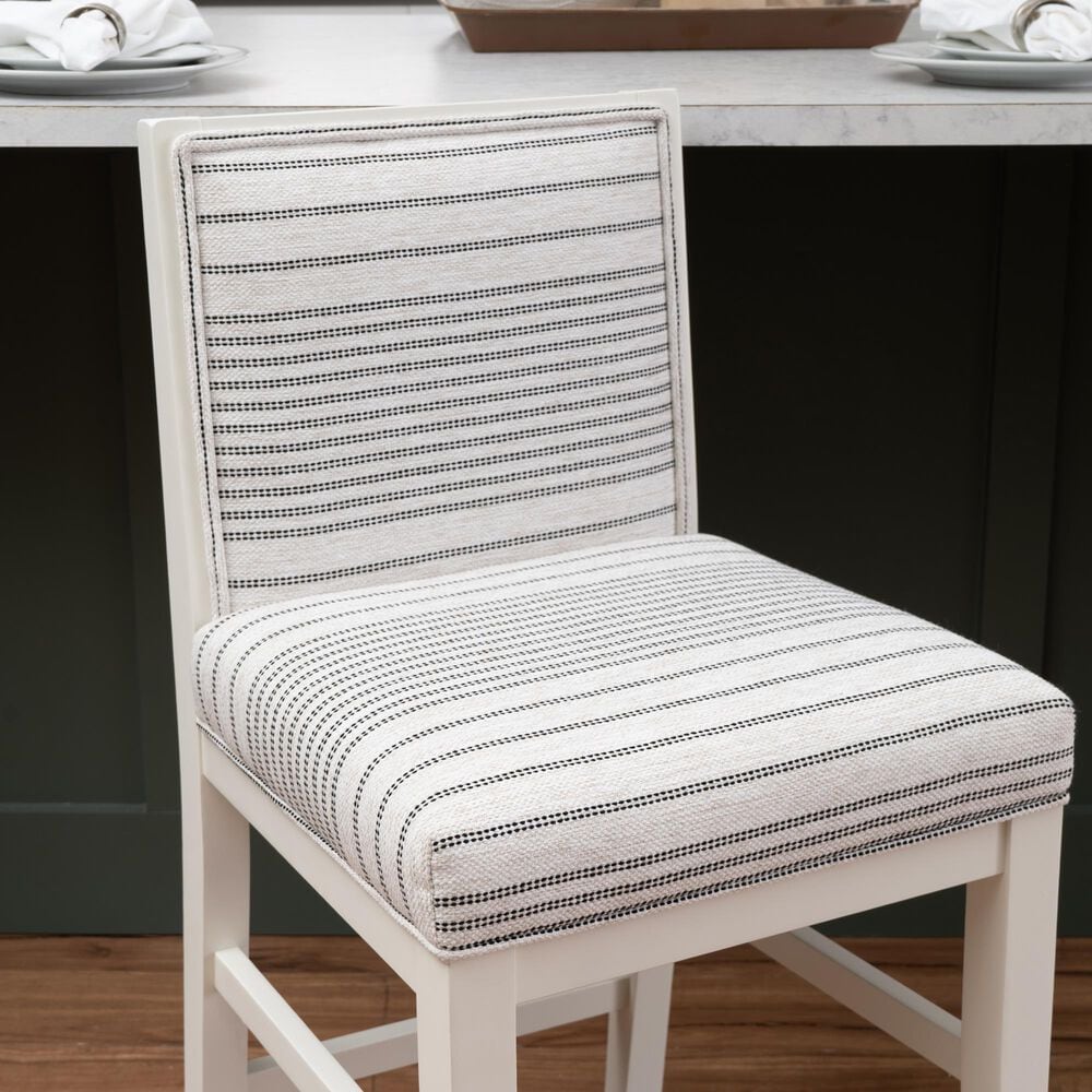 Linon Home Decor Regina Counter Stool with Light Grey Cushion in White (Set of 2), , large