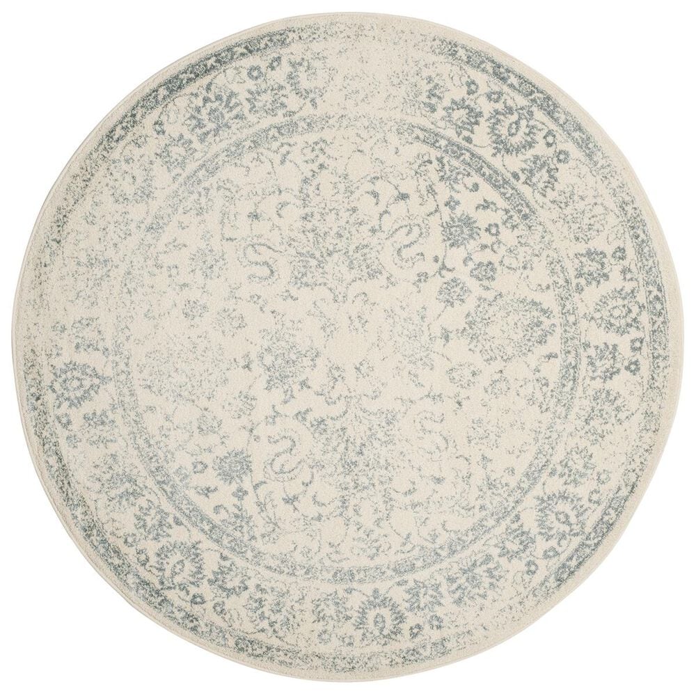 Safavieh Adirondack ADR109S-6R 6&#39; x 6&#39;  Ivory/Slate Round Rug, , large