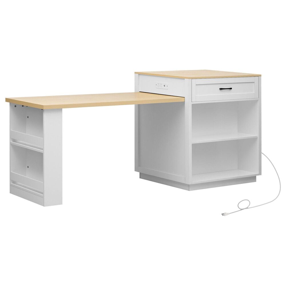 HOMLUX 83" Kitchen Island in White, , large