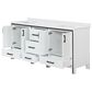 Lexora Home Ziva 72" Double Bathroom Vanity in White with 2 cm White Cultured Marble Top and Rectangular Sinks, , large