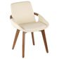 Lumisource Cosmo Arm Chair with Cream Faux Leather Cushion in Walnut, , large